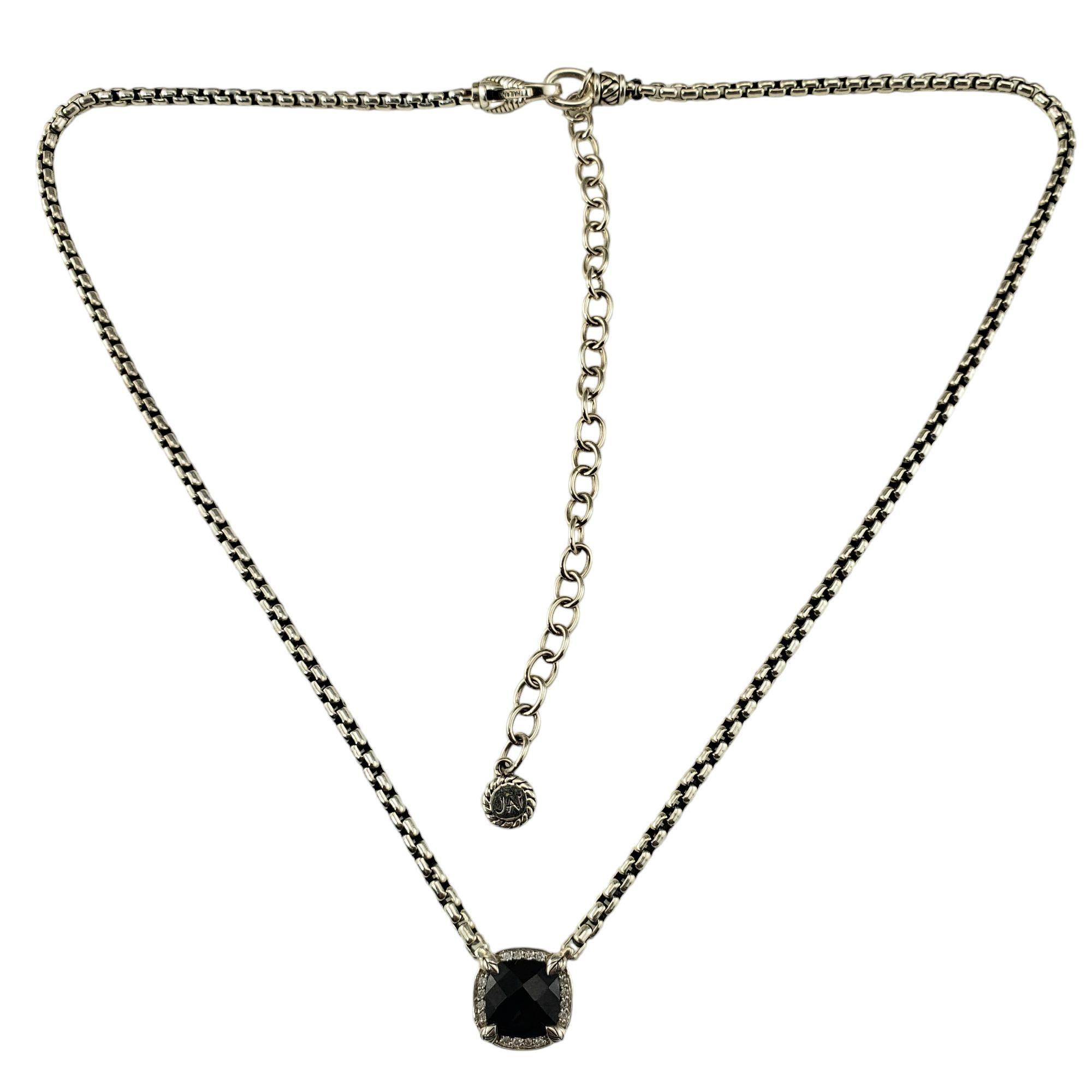 JAi by John Hardy Sterling Silver Onyx and Diamond Pendant Necklace #18518 3