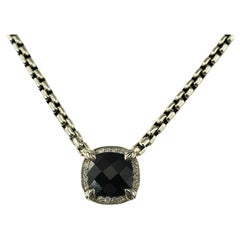 JAi by John Hardy Sterling Silver Onyx and Diamond Pendant Necklace #18518