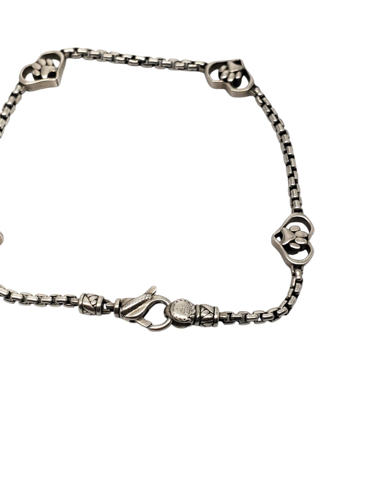 JAI by John Hardy Sterling Silver Paw Print Link Bracelet #20557 1