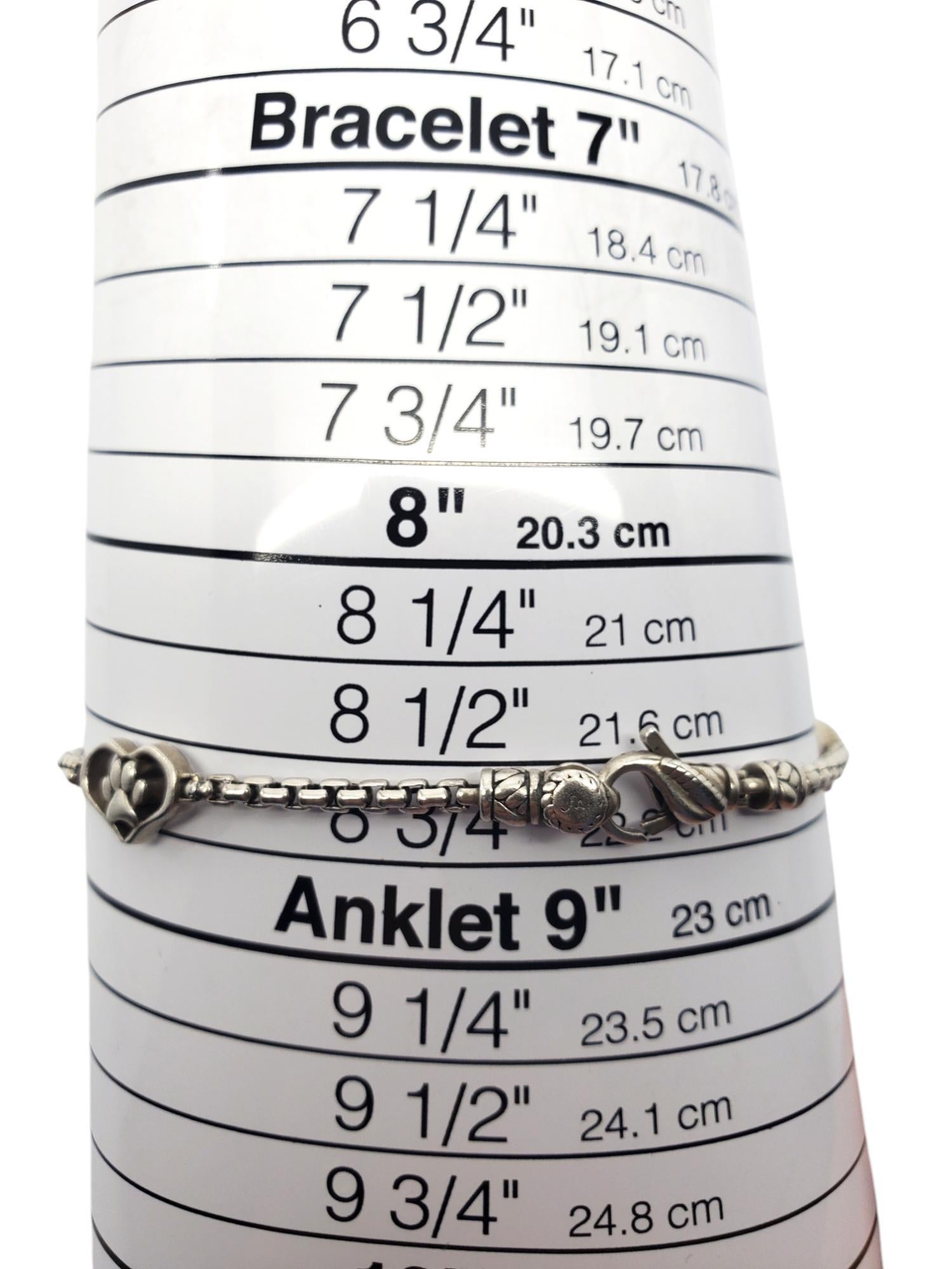 JAI by John Hardy Sterling Silver Paw Print Link Bracelet #20557 3