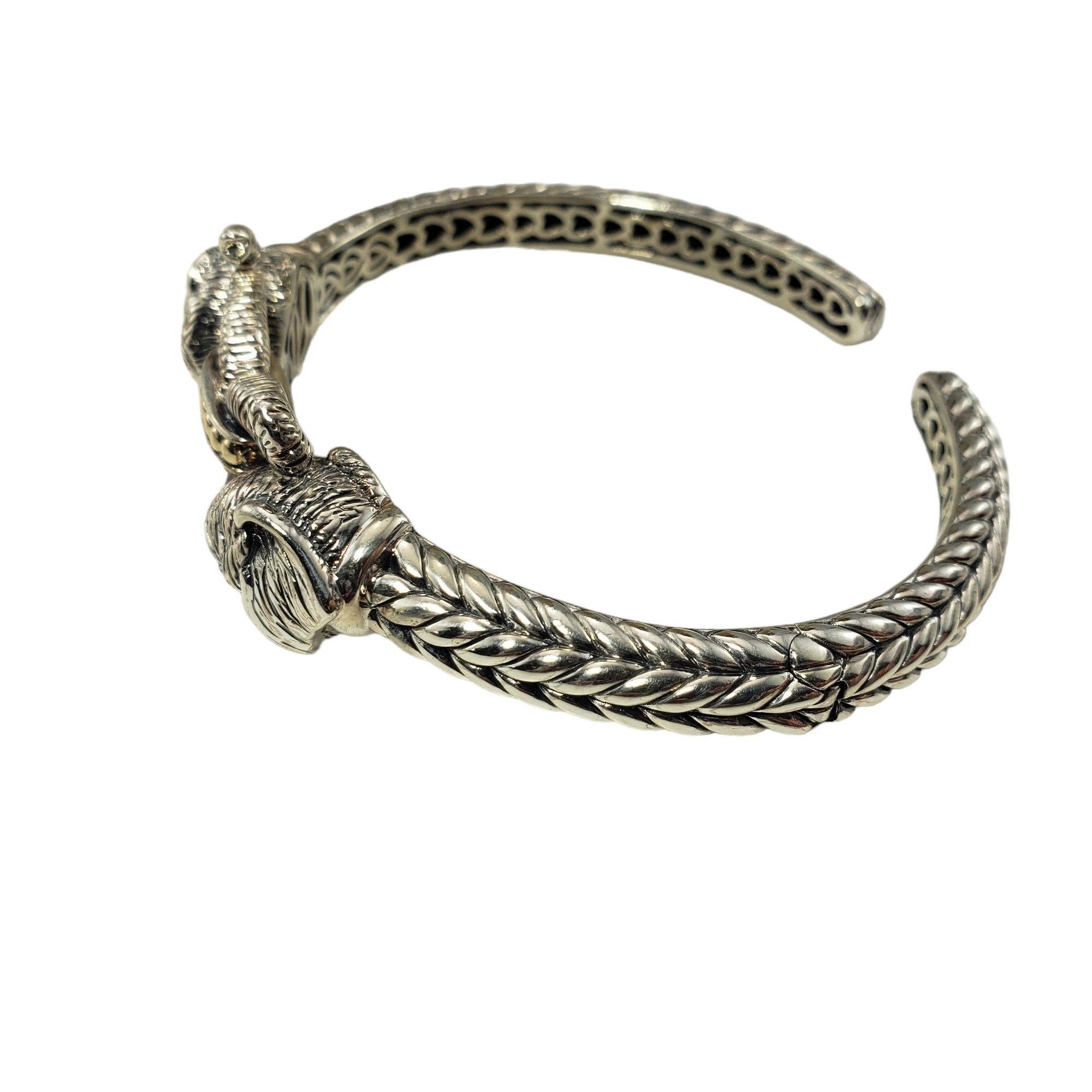 JAI by JohnHardy SS und 14K Gelbgold DoubleHead Elefanten-Manschettenarmband #15106 im Zustand „Gut“ in Washington Depot, CT