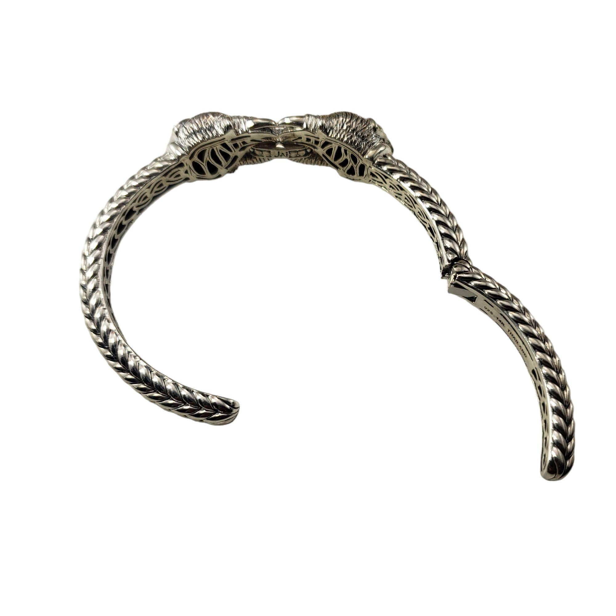 JAI by JohnHardy SS und 14K Gelbgold DoubleHead Elefanten-Manschettenarmband #15106 2