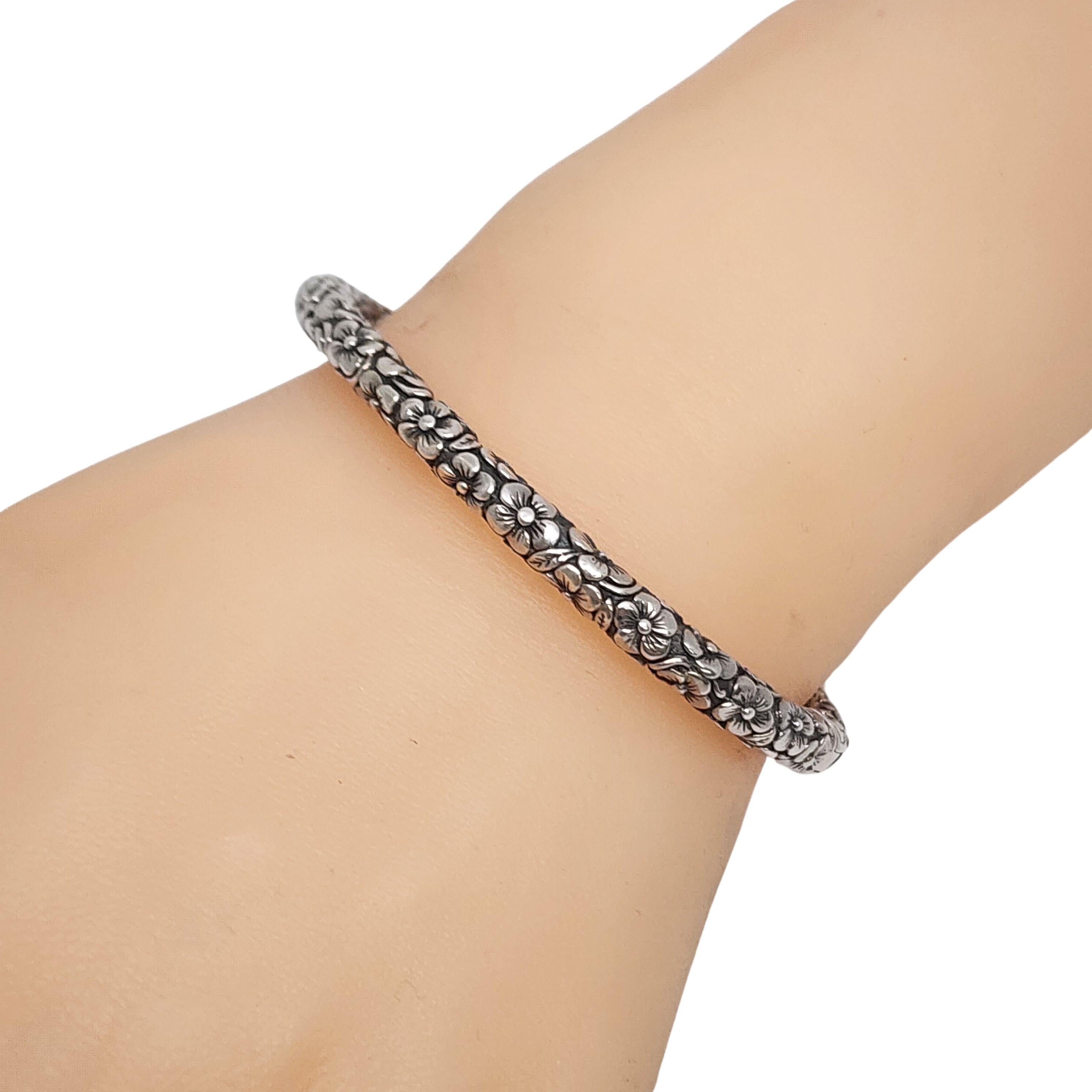 JAI John Hardy Sterling Silver Forget Me Not Flower Hinged Cuff Bracelet 17256 5