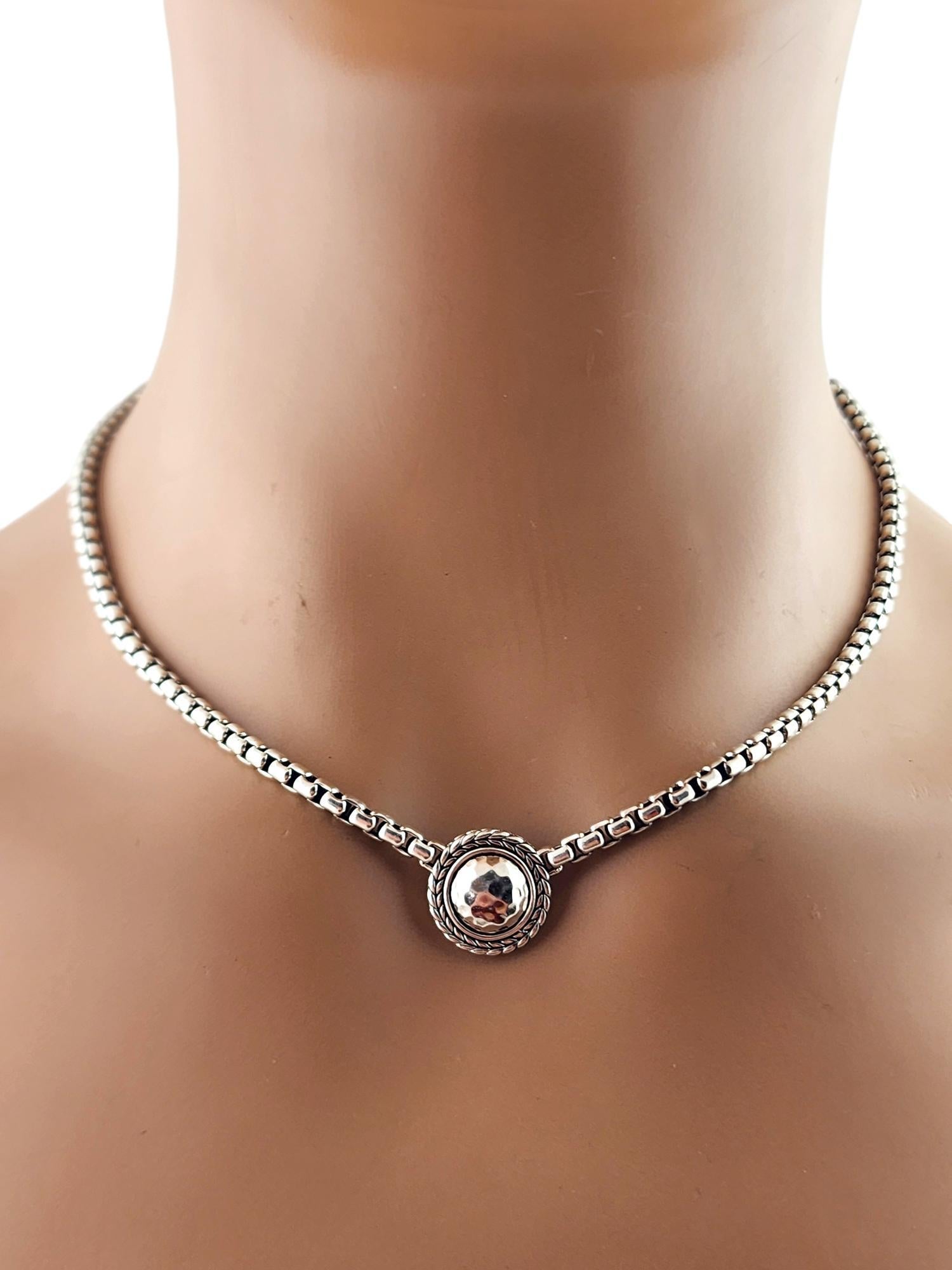JAi John Hardy Sterling Silver Hammered Circle Pendant Necklace #19068 6
