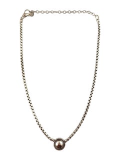 JAi John Hardy Sterling Silver Hammered Circle Pendant Necklace #19068