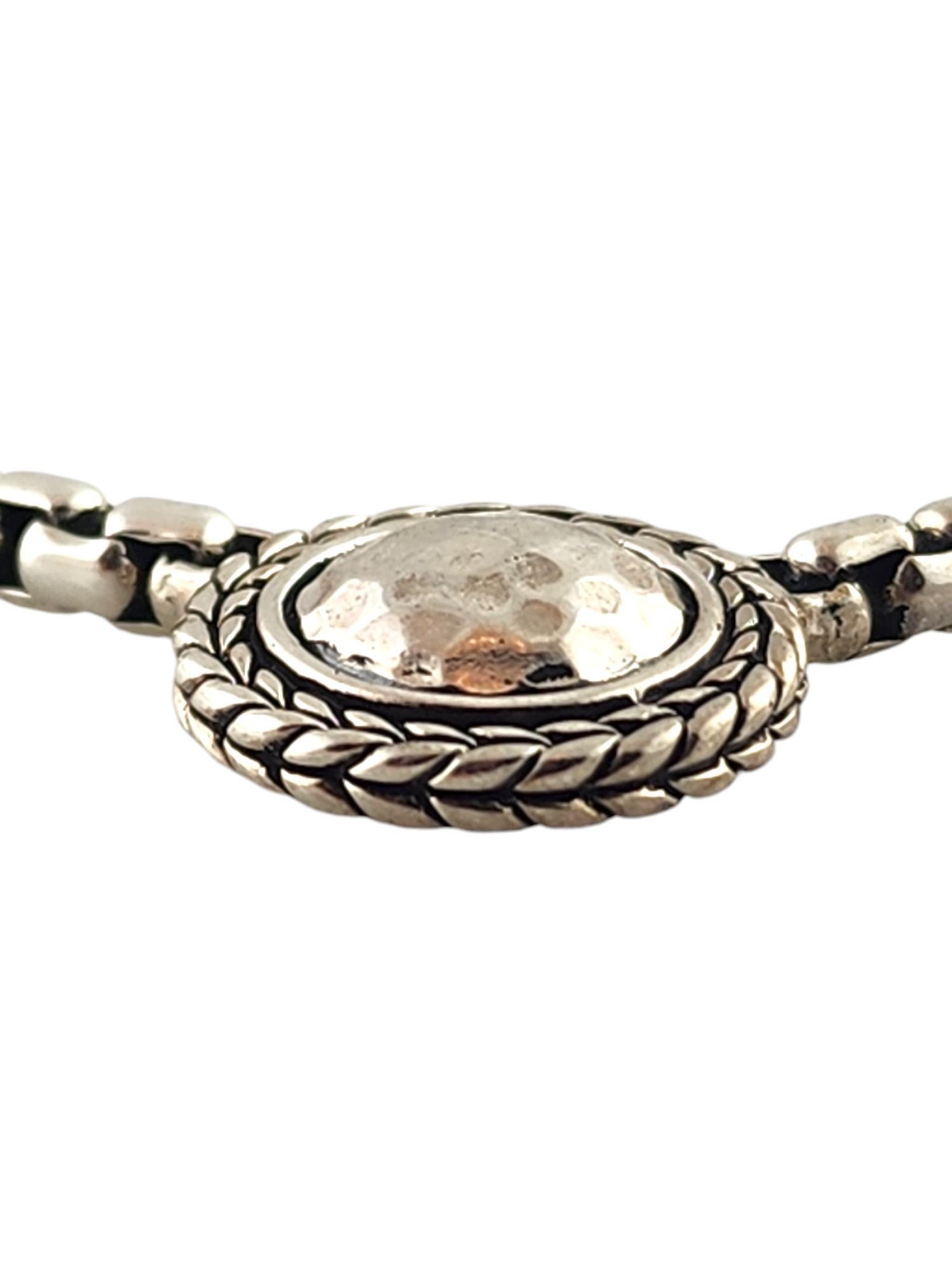 JAi John Hardy Sterling Silver Hammered Circle Pendant Necklace #19068 1