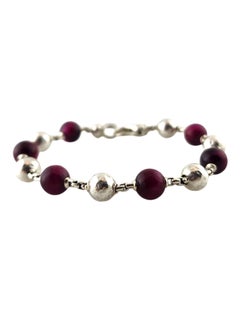 JAi John Hardy Sterling Silver Pinkish Purple Bead Bracelet #18414