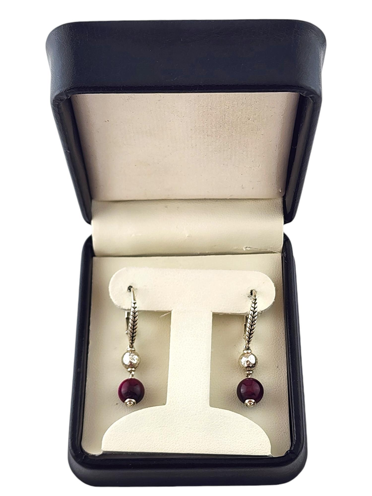 JAi John Hardy Sterling Silver Pinkish Purple Bead Dangle Earrings #18413 4