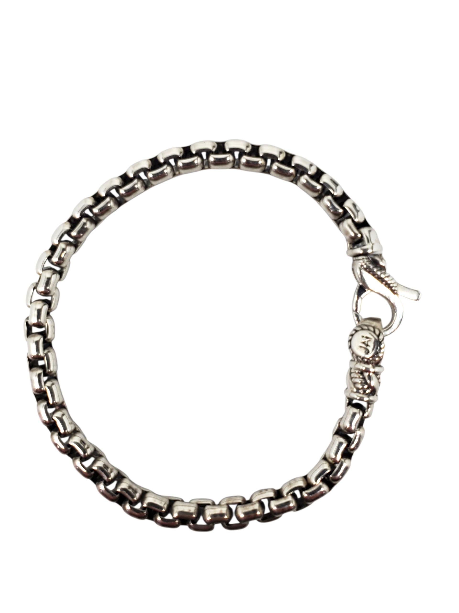 Contemporain A Silver Silver Box Link Chain Bracelet #23769 en vente
