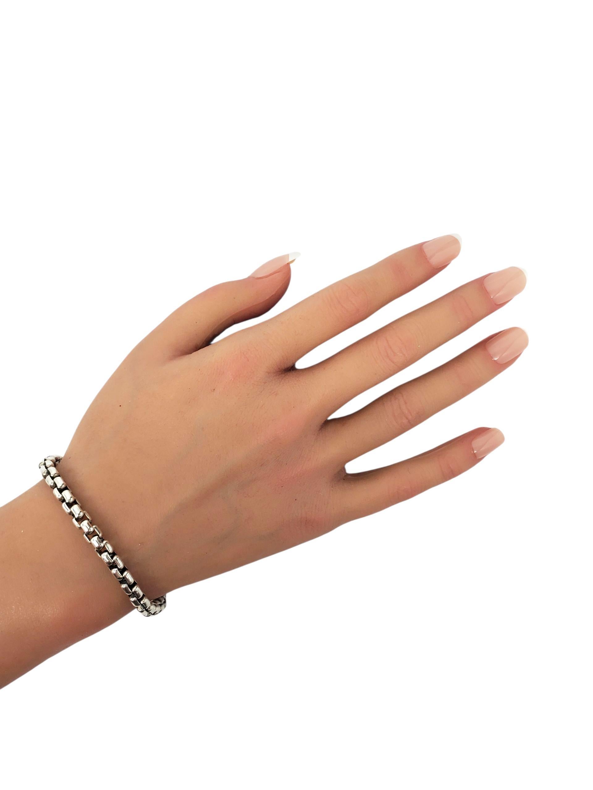 A Silver Silver Box Link Chain Bracelet #23769 en vente 2