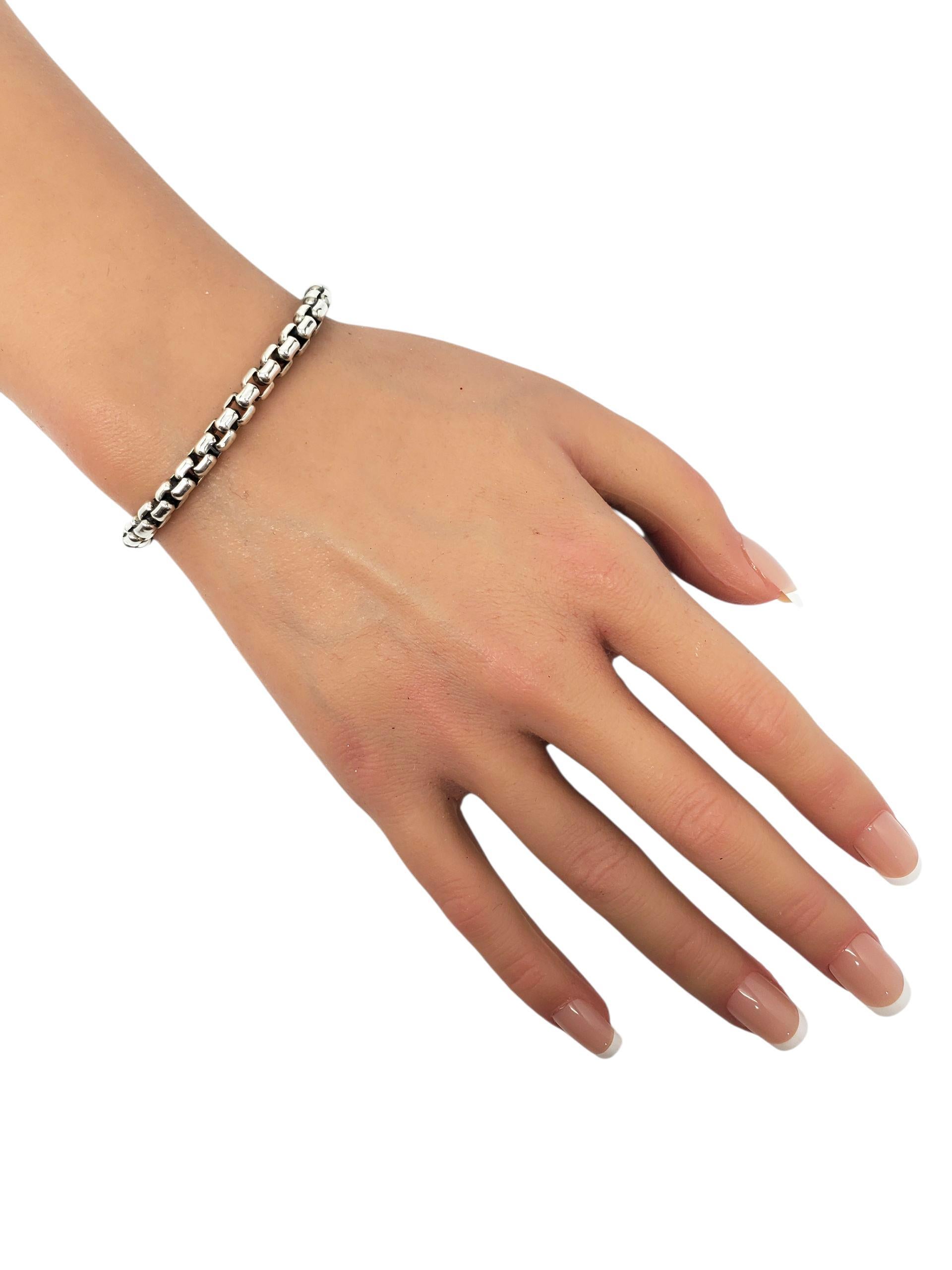 A Silver Silver Box Link Chain Bracelet #23769 en vente 3