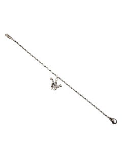 JAI Sterling Silver Initial W Charm Bracelet #24596
