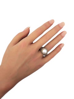 JAi Sterling Silver White Mabe Pearl Ring Size 7 #23728