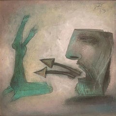Untitled, Figurative, Oil on Canvas, Brown, Green Modern Indian Artist"In Stock"