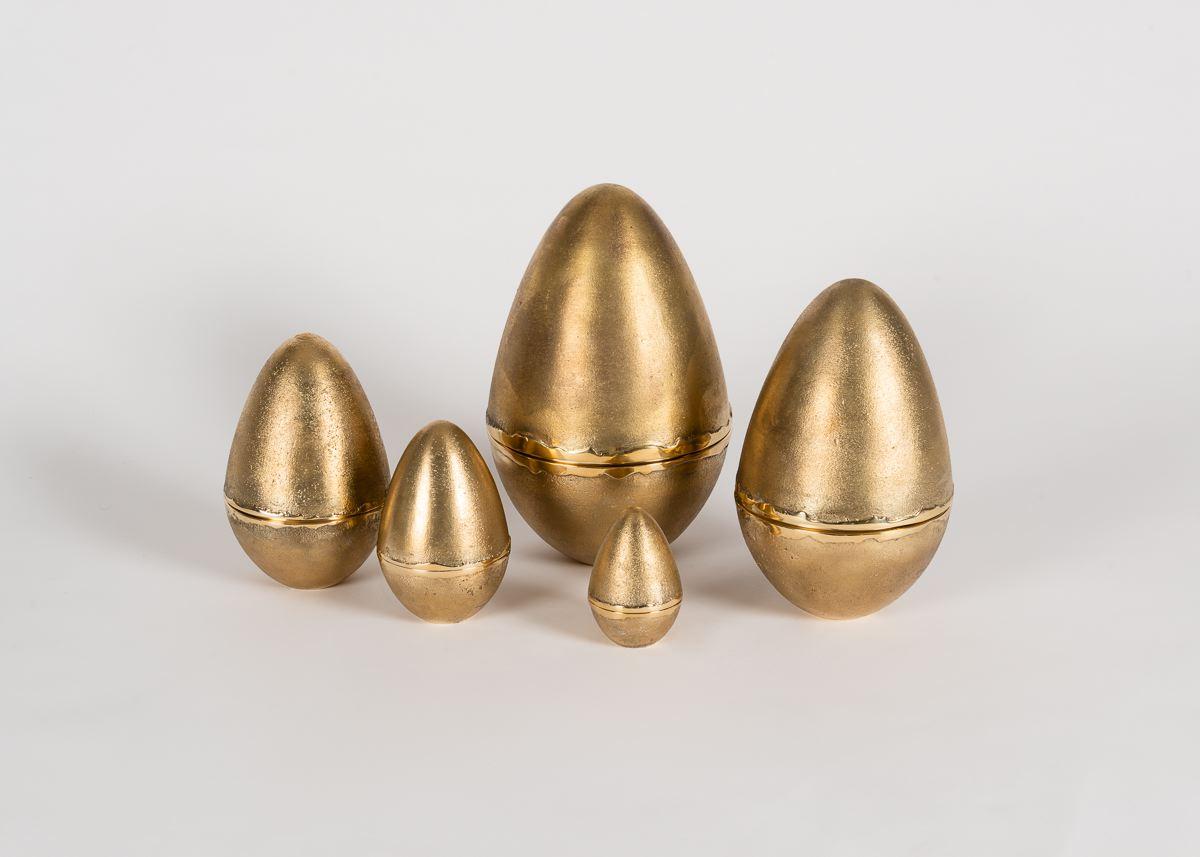Bronze Jaimal Odedra, Contemporary Medium Egg-Shaped Accessory Box, Morocco, 2018 For Sale