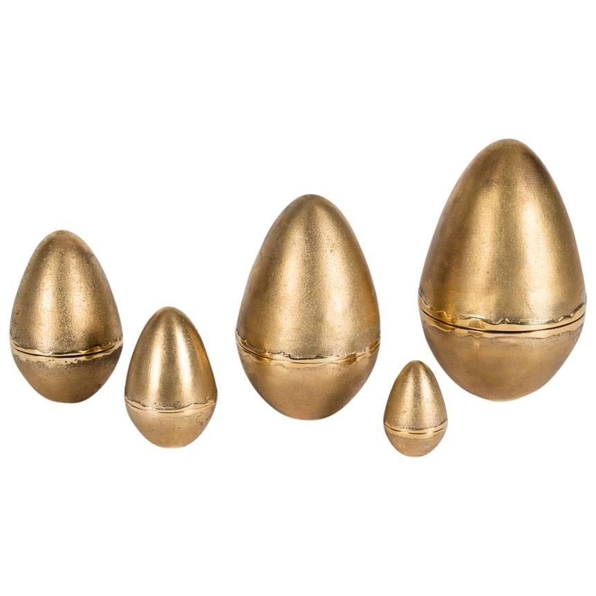 Jaimal Odedra, Set of Five Egg-Shaped Accessory Boxes, Morocco, 2018 For Sale