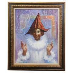 Jaime de Jaraiz La Monde Beatriz Arlequín Pintura al óleo expresionista España 38"