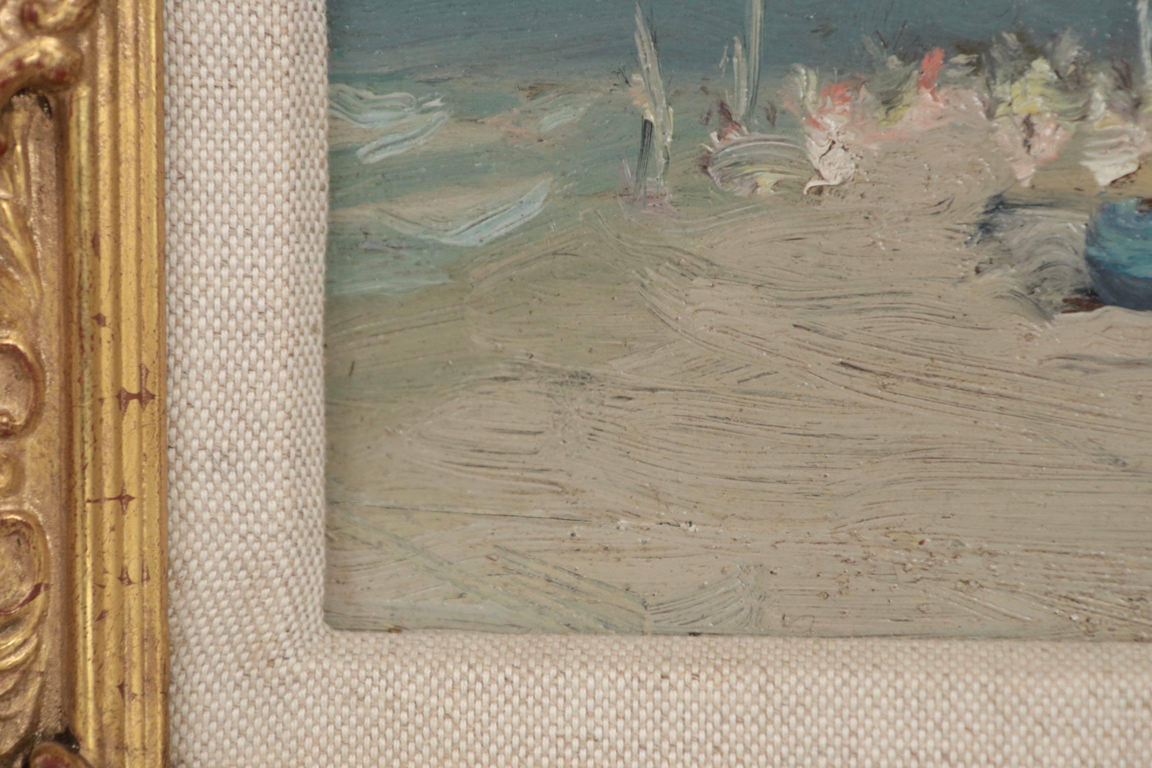 Jaime E. Carret American, 'Beach Scene' Painting in Oil on Panel In Good Condition In Shippensburg, PA