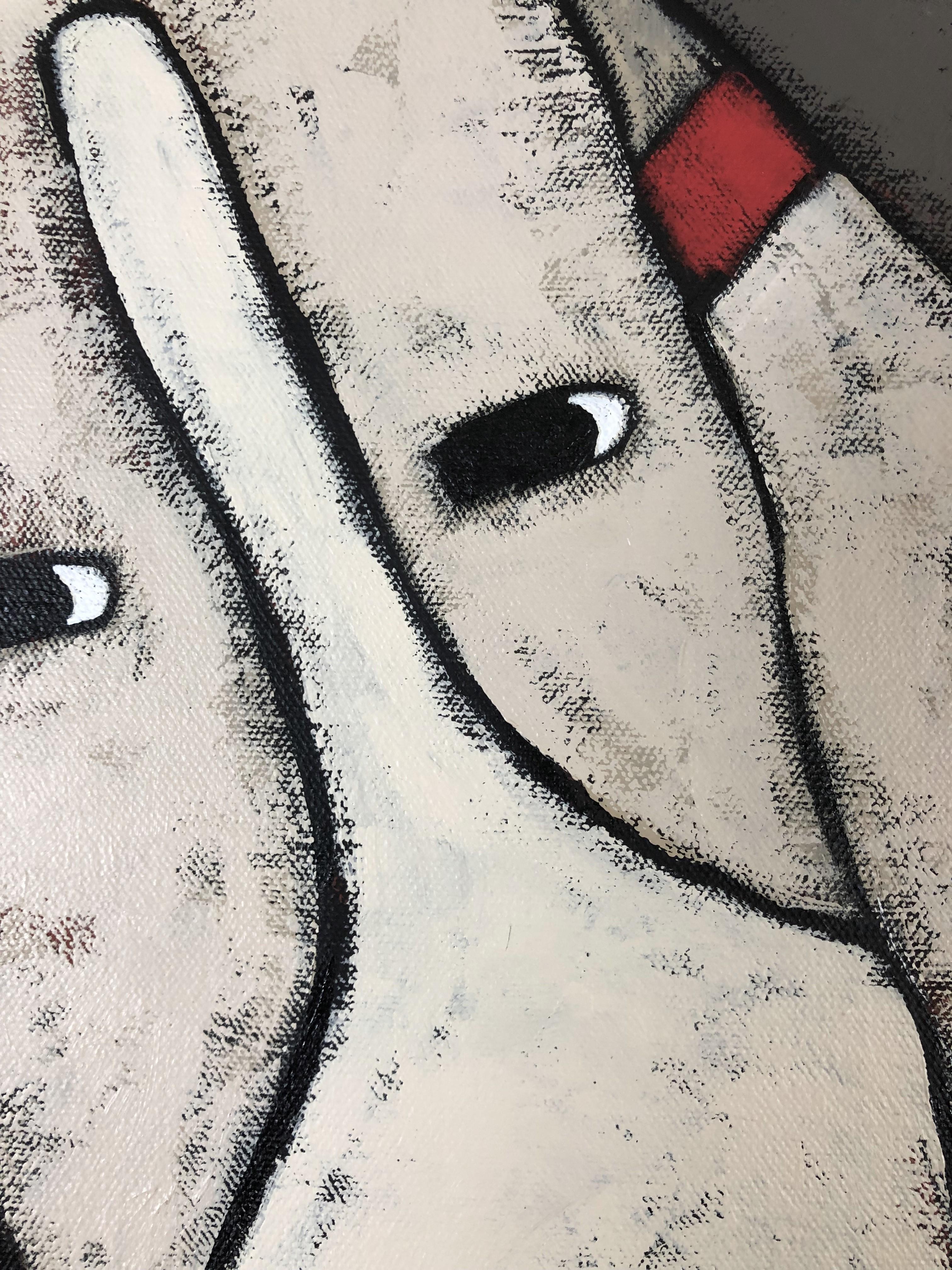 Mío, Pintura original - Animal Painting Negro de Jaime Ellsworth