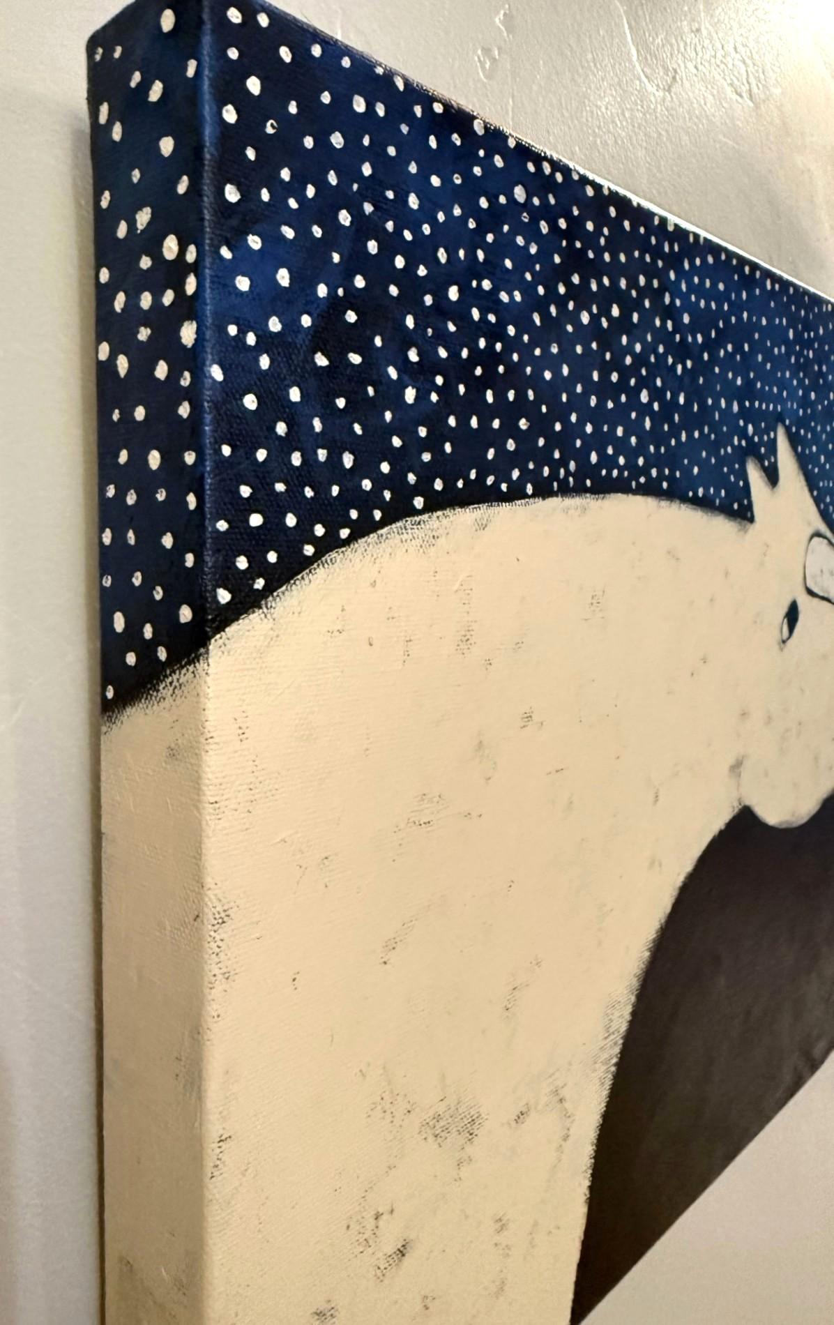 Moonstruck, Original Painting (Schwarz), Animal Painting, von Jaime Ellsworth