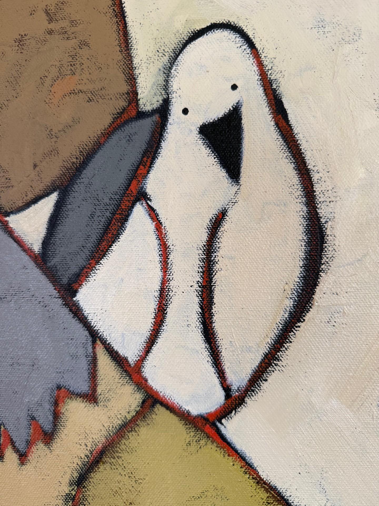 Peck, Pittura a olio - Animal Painting Beige di Jaime Ellsworth