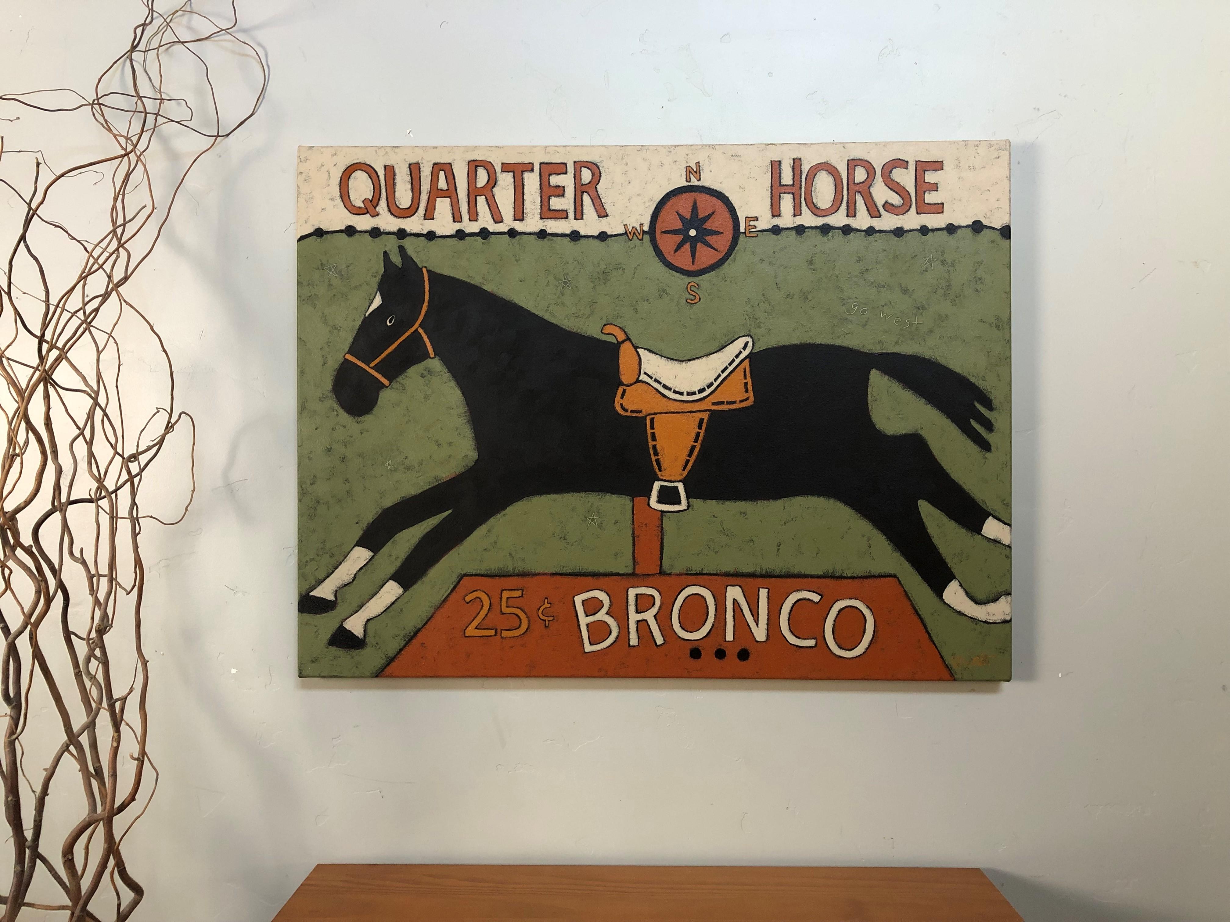 <p>Artist Comments<br>A coin-operated horse ride evokes memories of simpler times. With just a quarter, it opens the imagination and offers a glimpse into the Wild West. The artwork carries a nostalgic charm with its earth-toned palette and