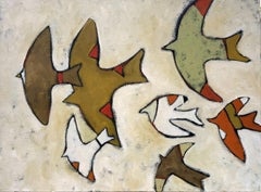 Volo di primavera, Pittura a olio