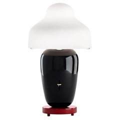 Jaime hayan Chinoz Black-Burgundy Base Table Lamp For Parachilna