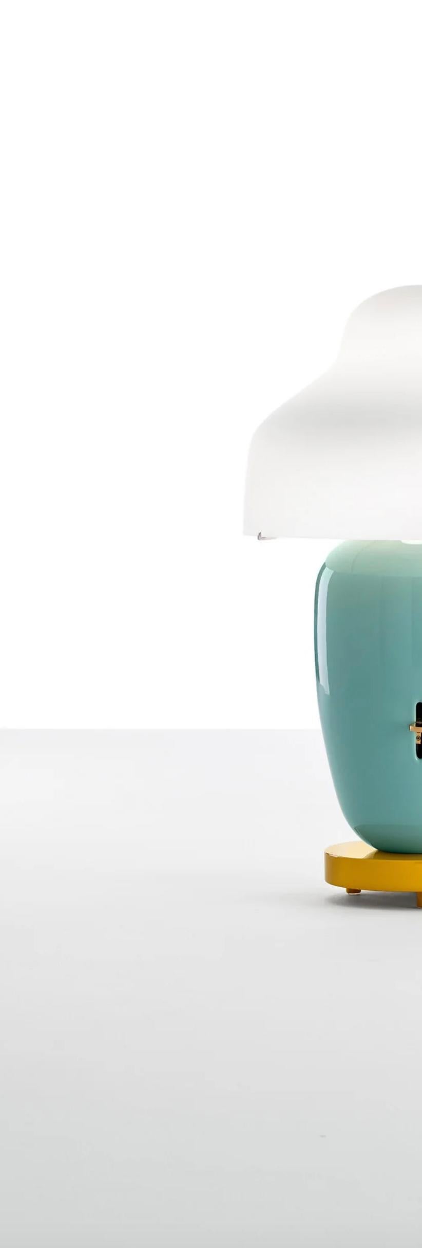 Contemporary Jaime hayan Chinoz Green - Ocre Base Table Lamp For Parachilna For Sale