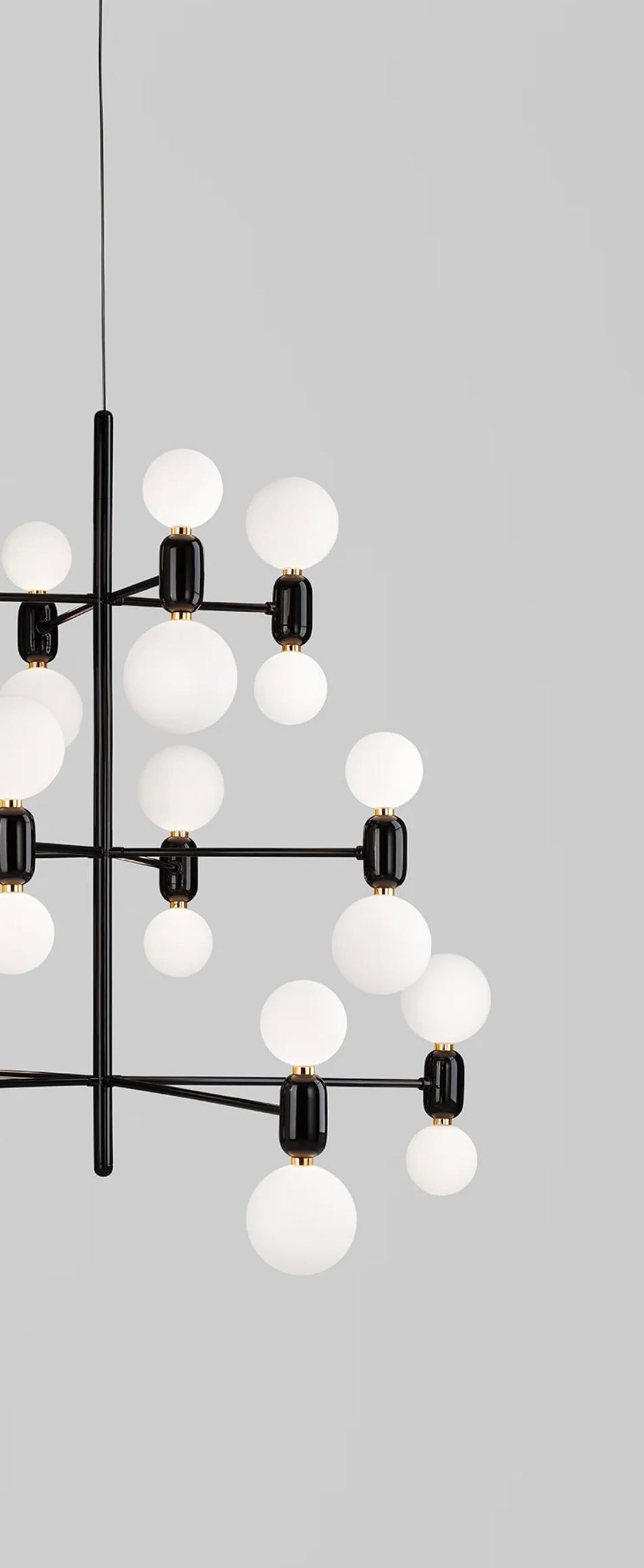 Jaime Hayon Aballs Lampadario 12 Sospensione Nero Per Parachilna in vendita 3