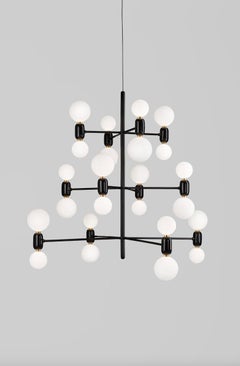 Jaime Hayon Aballs Chandelier 12 Black Suspension Lamp For Parachilna