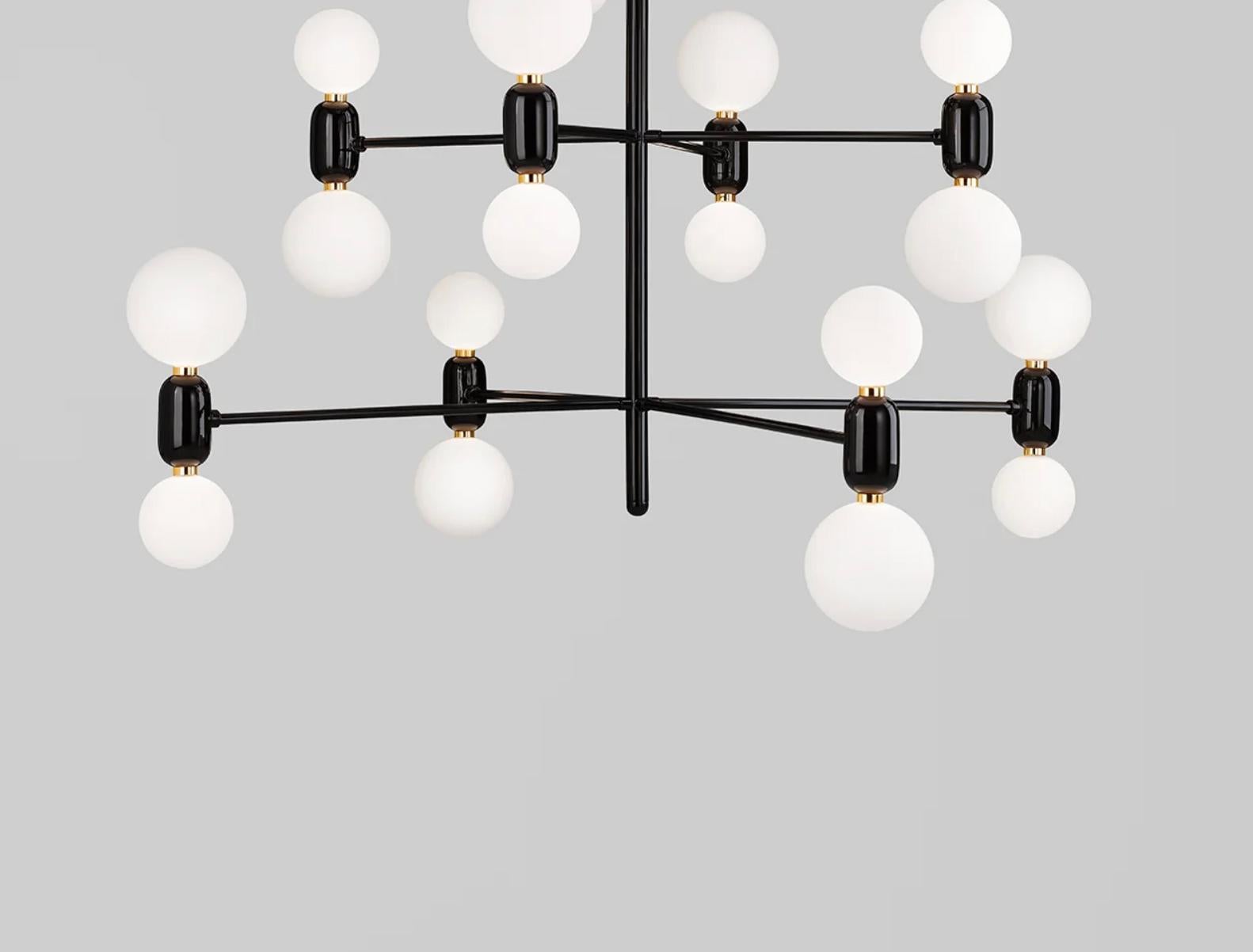 Ceramica Jaime Hayon Aballs Lampadario 12 Sospensione Nero Per Parachilna in vendita