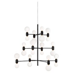 Jaime Hayon Aballs Chandelier 12 Black Suspension Lamp For Parachilna
