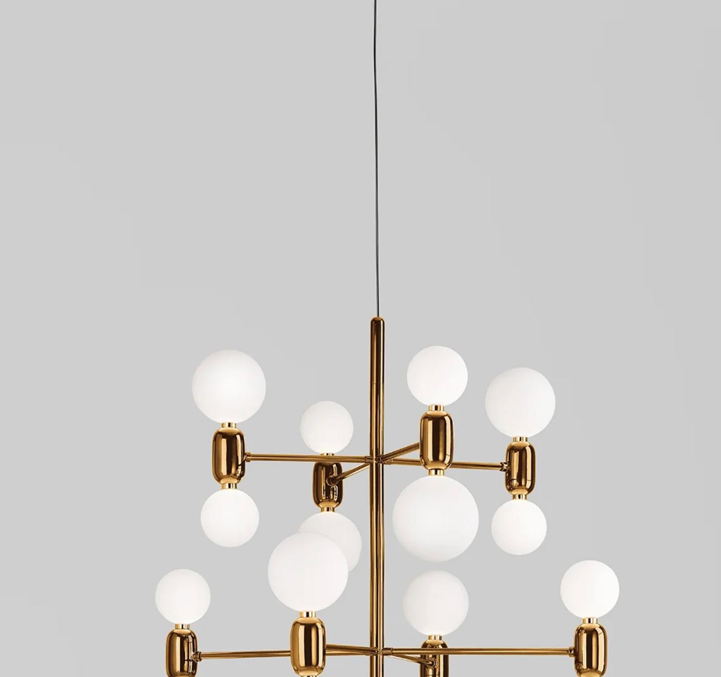 Jaime Hayon Aballs Lampadario 12 Sospensioni Dorate Per Parachilna in vendita 3