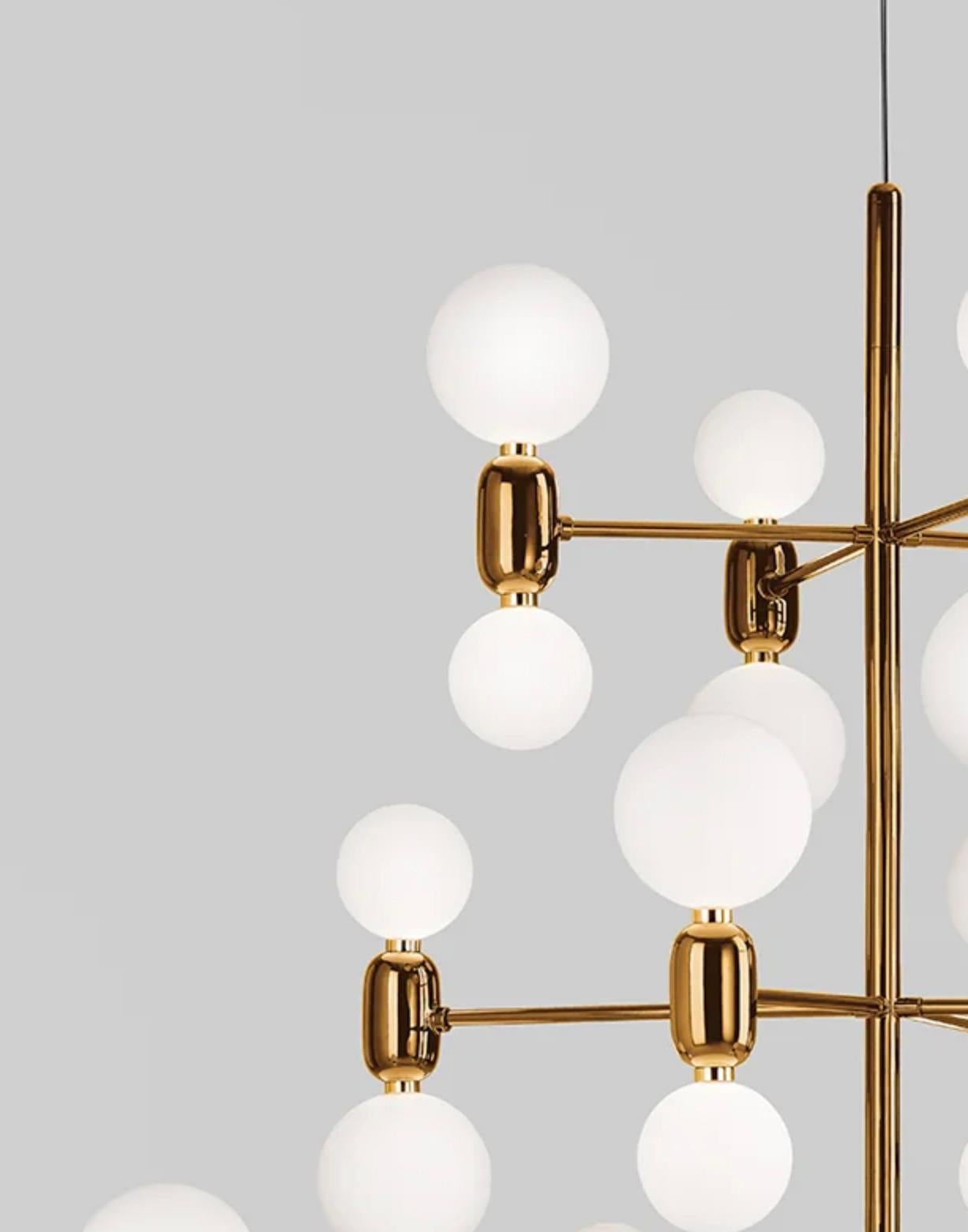 XXIe siècle et contemporain Lustre Aballs 12 à suspension dorée de Jaime Hayon pour Parachilna en vente