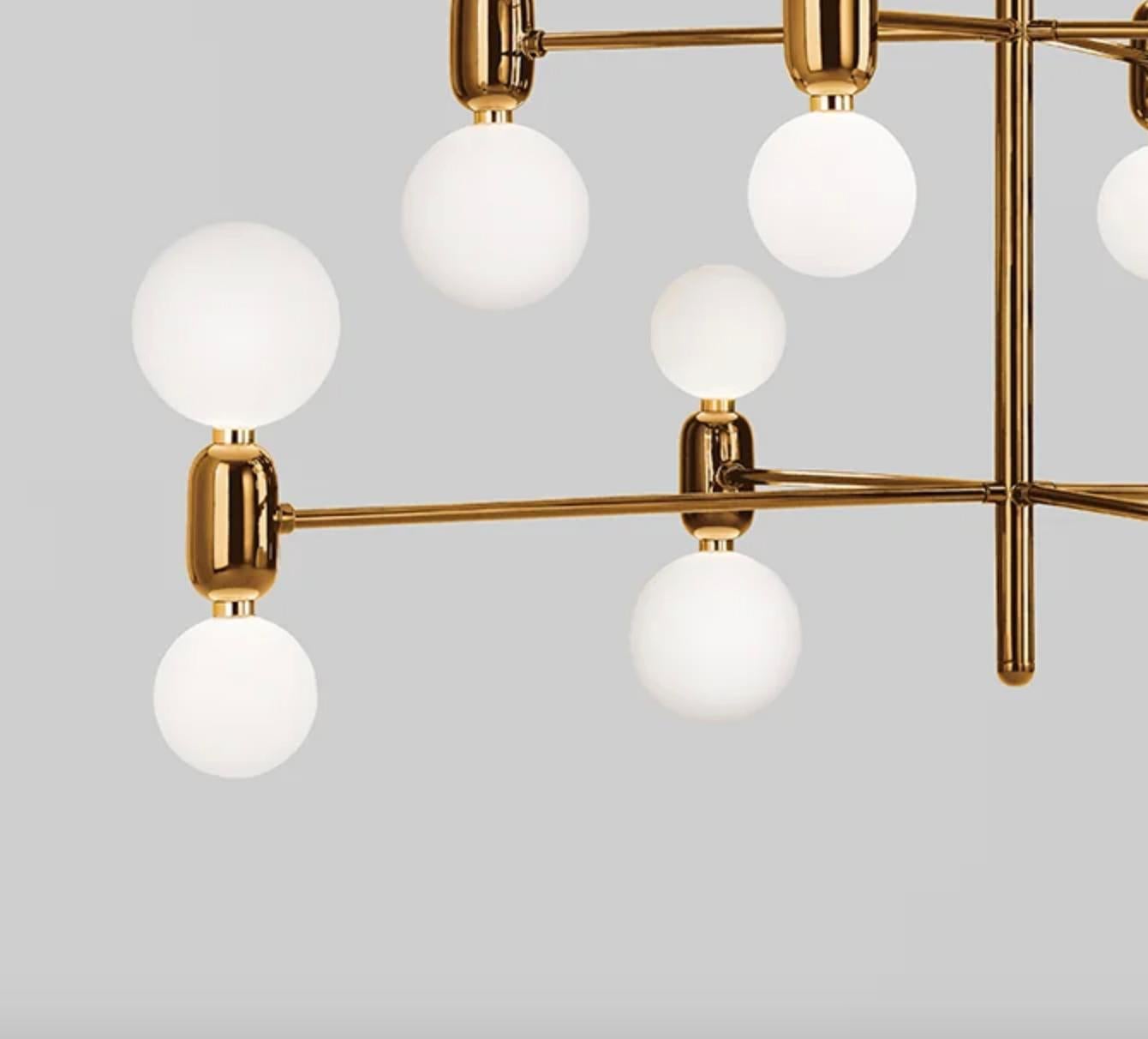 Ceramica Jaime Hayon Aballs Lampadario 12 Sospensioni Dorate Per Parachilna in vendita