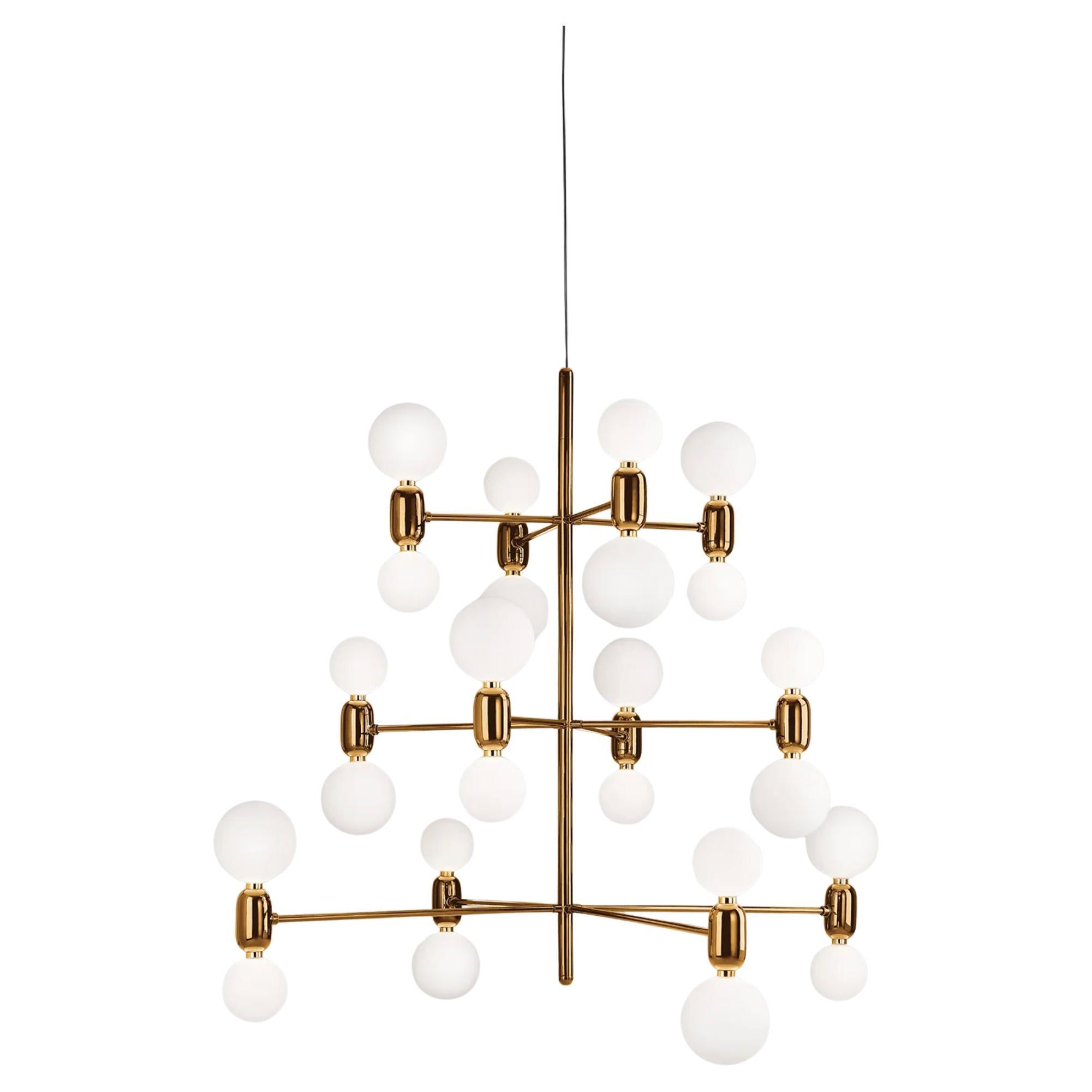 Jaime Hayon Aballs Lampadario 12 Sospensioni Dorate Per Parachilna