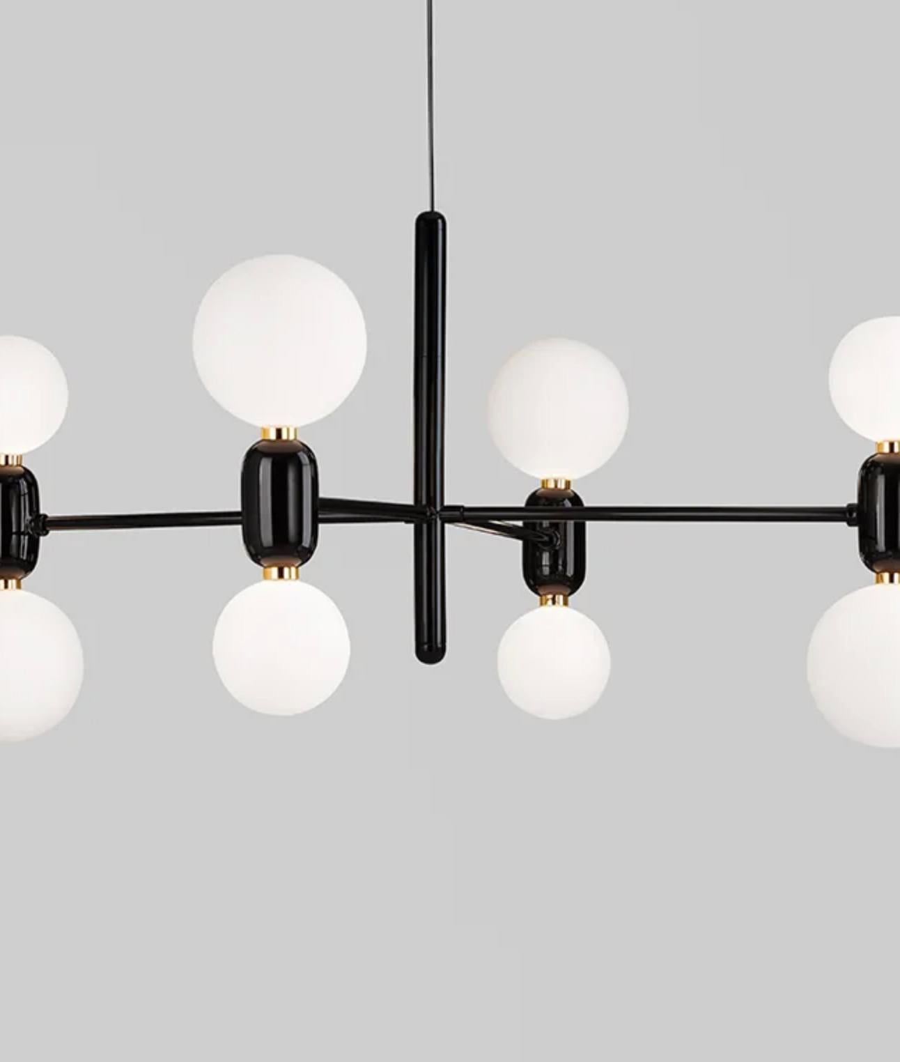 Mid-Century moderno Jaime Hayon Aballs Lampadario 4 Sospensione Nero Per Parachilna in vendita