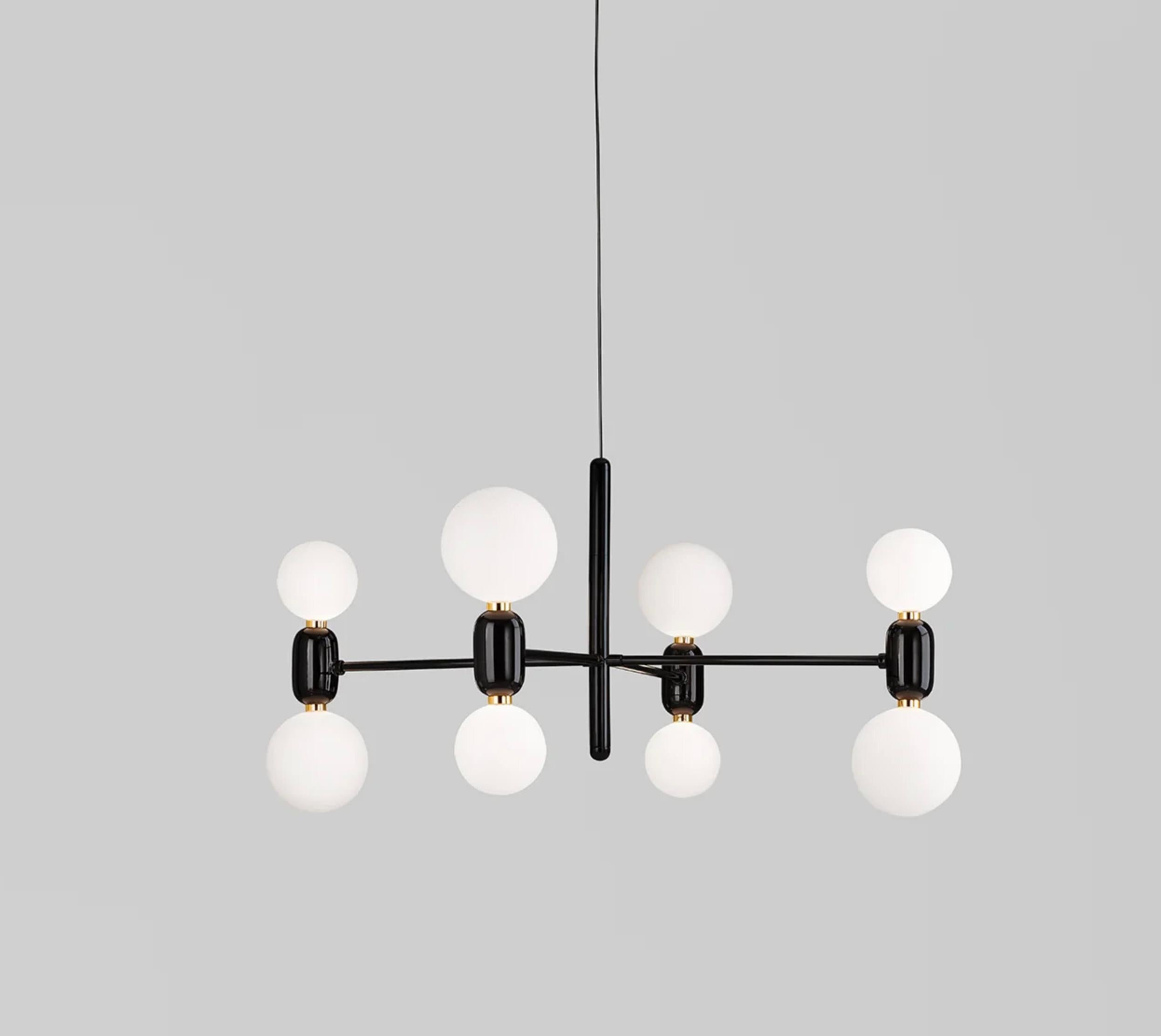 Ceramica Jaime Hayon Aballs Lampadario 4 Sospensione Nero Per Parachilna in vendita