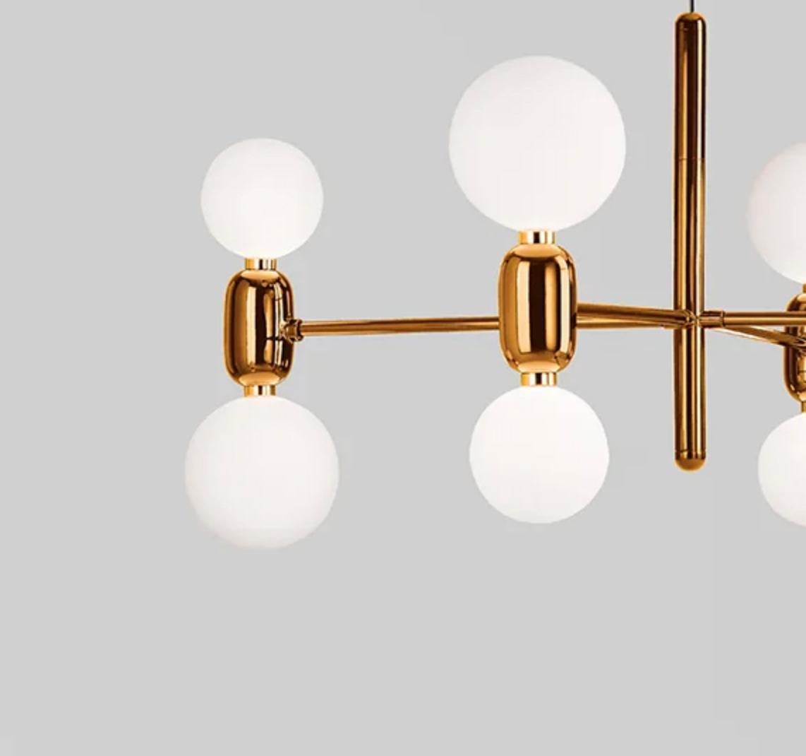 Lustre Aballs 4 à suspension dorée de Jaime Hayon pour Parachilna Neuf - En vente à Barcelona, Barcelona