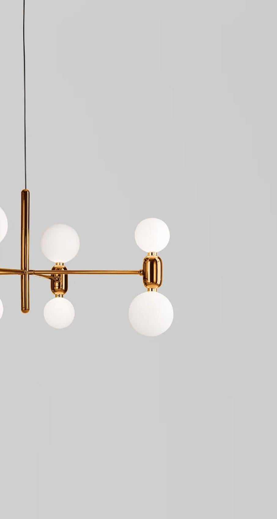 Lustre Aballs 4 à suspension dorée de Jaime Hayon pour Parachilna en vente 1