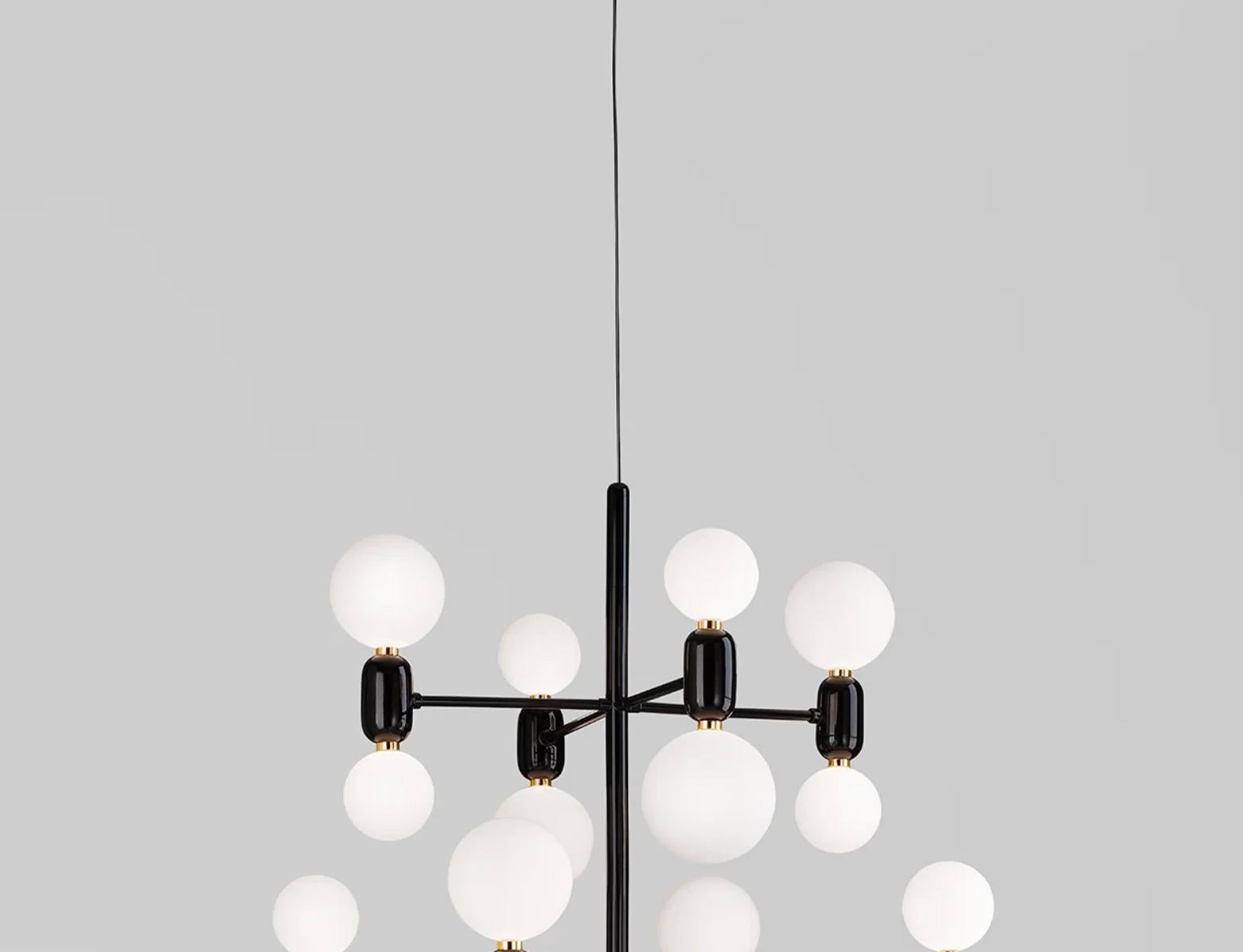 Ceramica Jaime Hayon Aballs Lampadario 8 Sospensione Nero Per Parachilna in vendita
