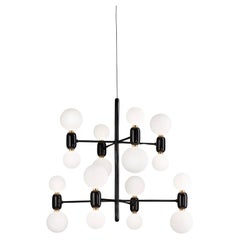 Jaime Hayon Aballs Chandelier 8 Black Suspension Lamp For Parachilna