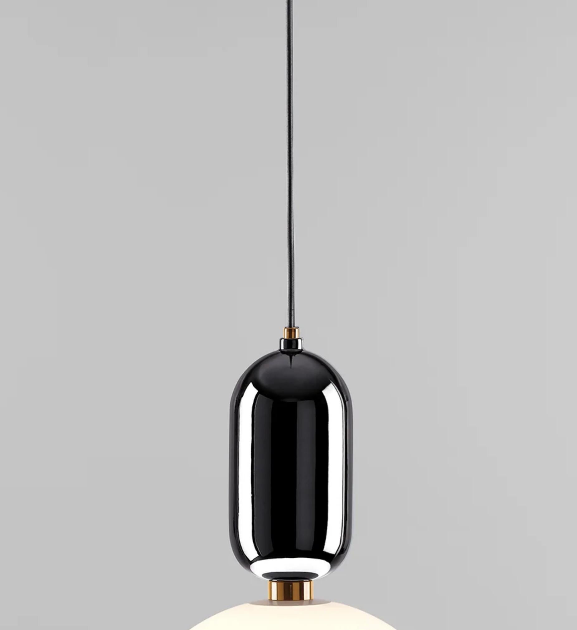 Mid-Century moderno Jaime Hayon Aballs T Gr Nero Lampada a Sospensione Per Parachilna in vendita