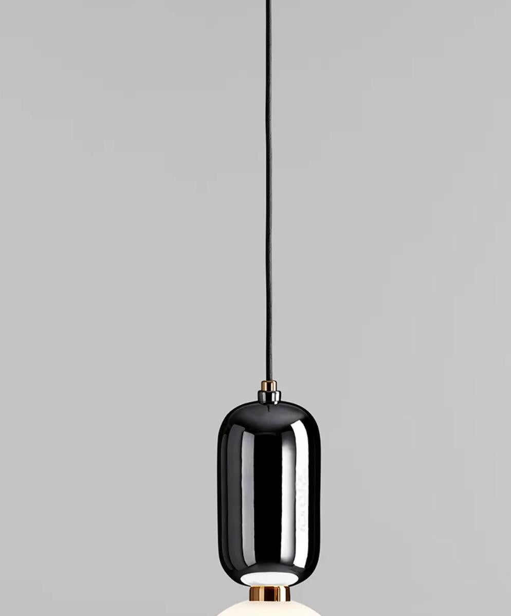 Mid-Century moderno Jaime Hayon Aballs T PE Nero Lampada a Sospensione Per Parachilna in vendita