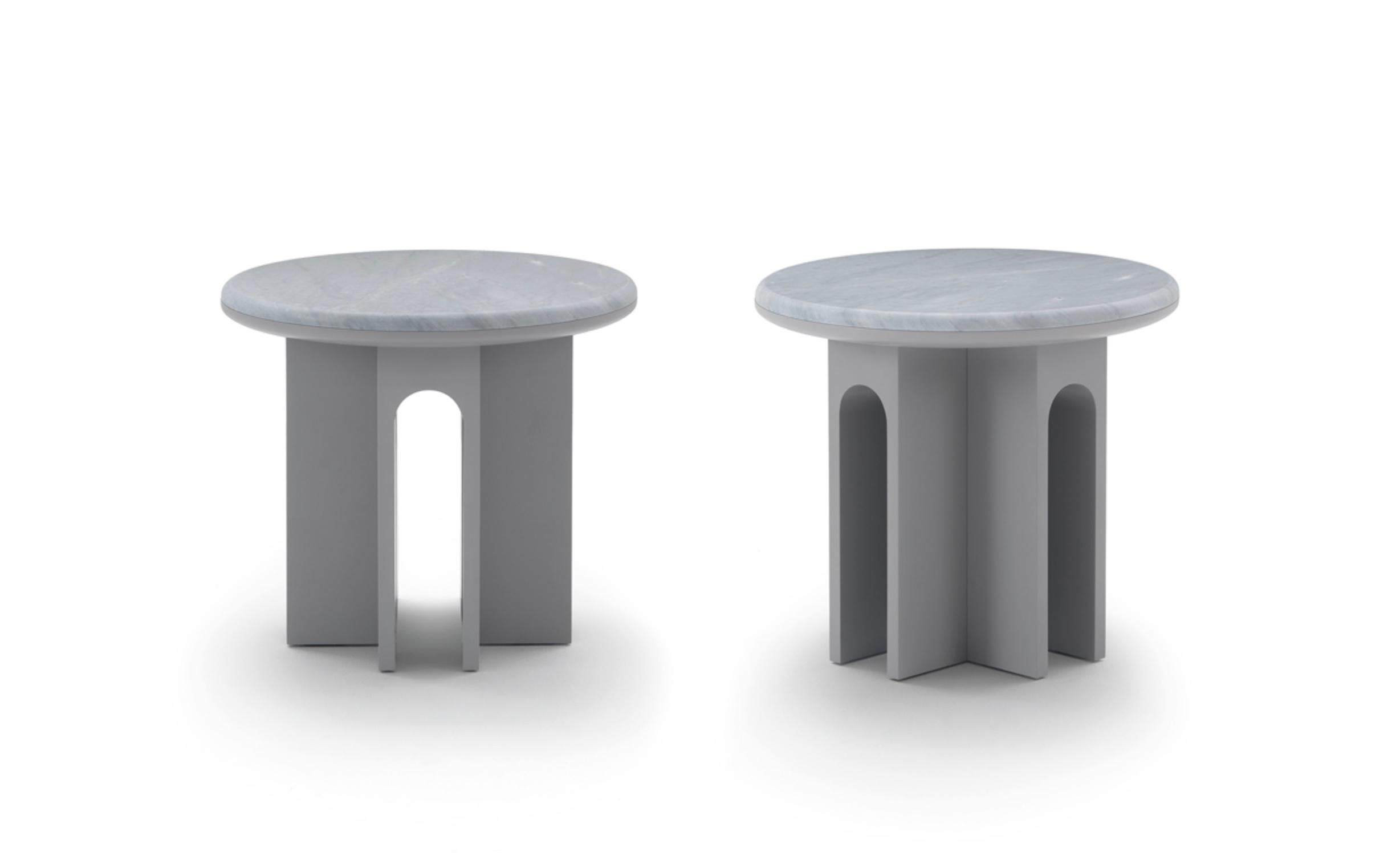 Moderne Table d'appoint Arcolor 50 en gris et marbre Bardiglio de Jaime Hayon pour Arflex en vente