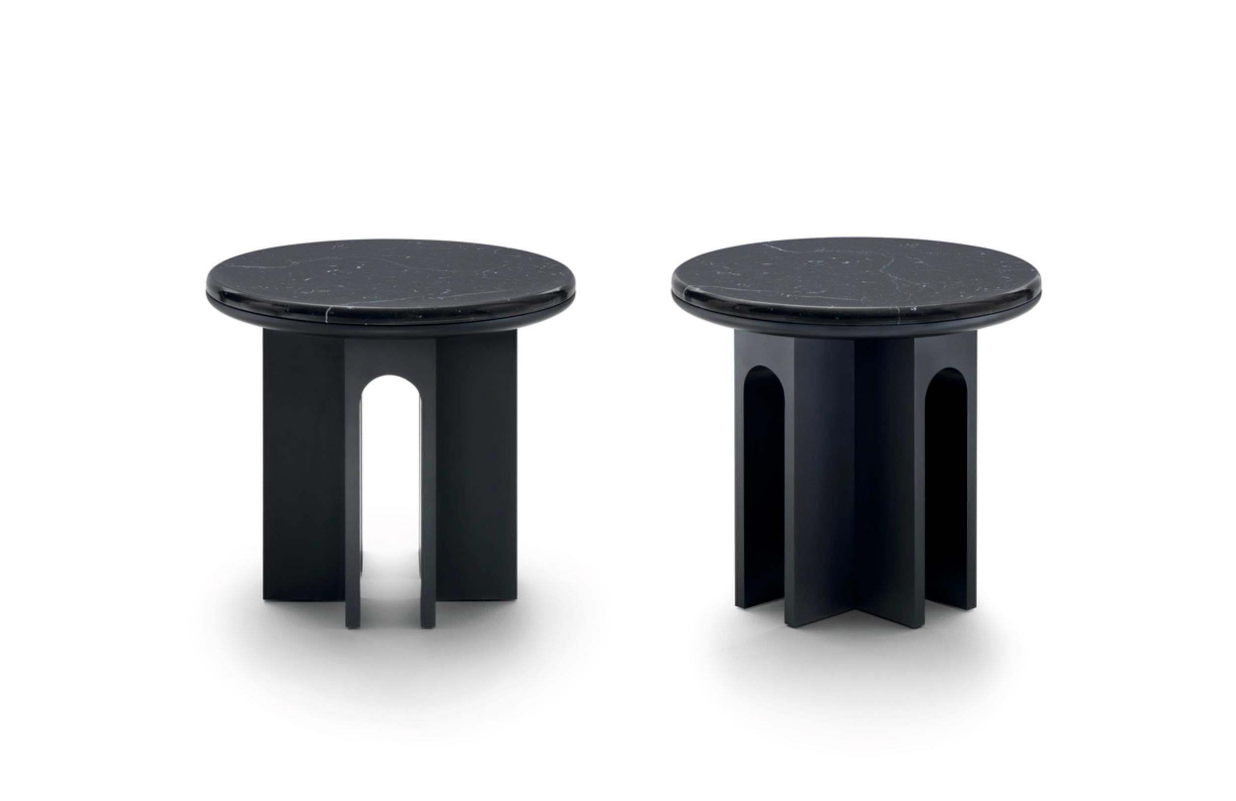 Travertin Table d'appoint Arcolor 50 en gris et marbre Bardiglio de Jaime Hayon pour Arflex en vente