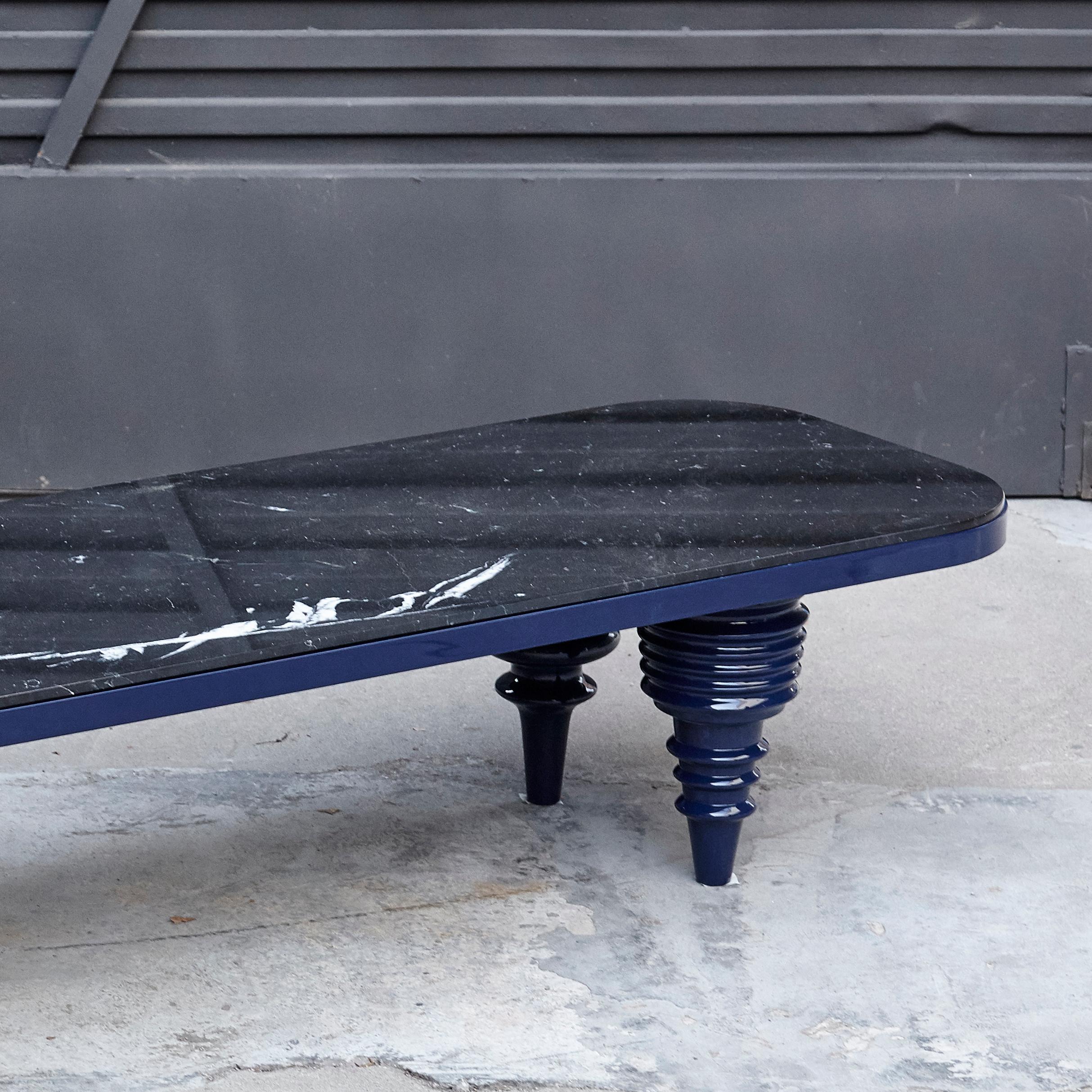 Jaime Hayon Black and Blue Marble Multileg Low Table by BD Barcelona 3