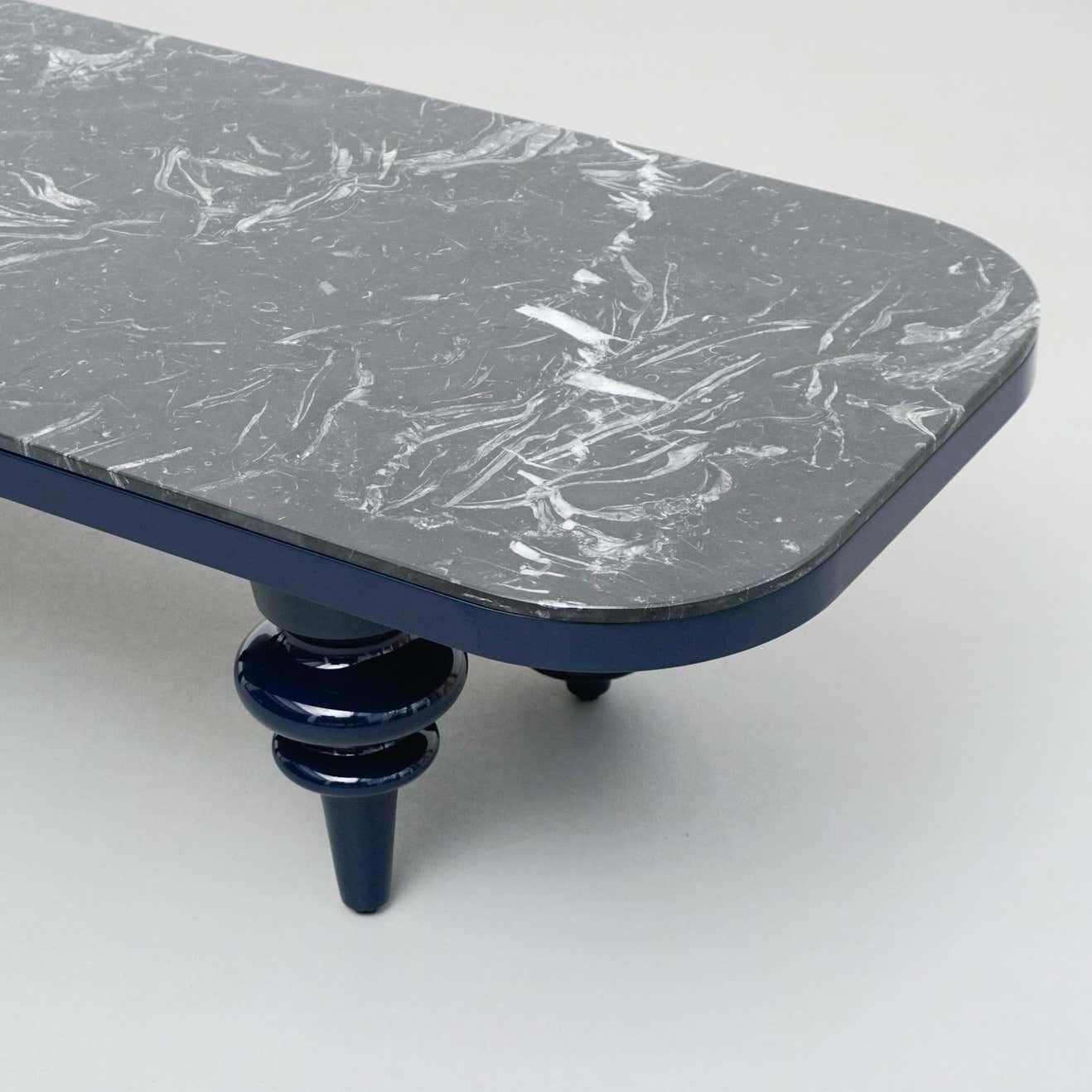 Jaime Hayon Black and Blue Marble Multileg Low Table by Bd Barcelona For Sale 5