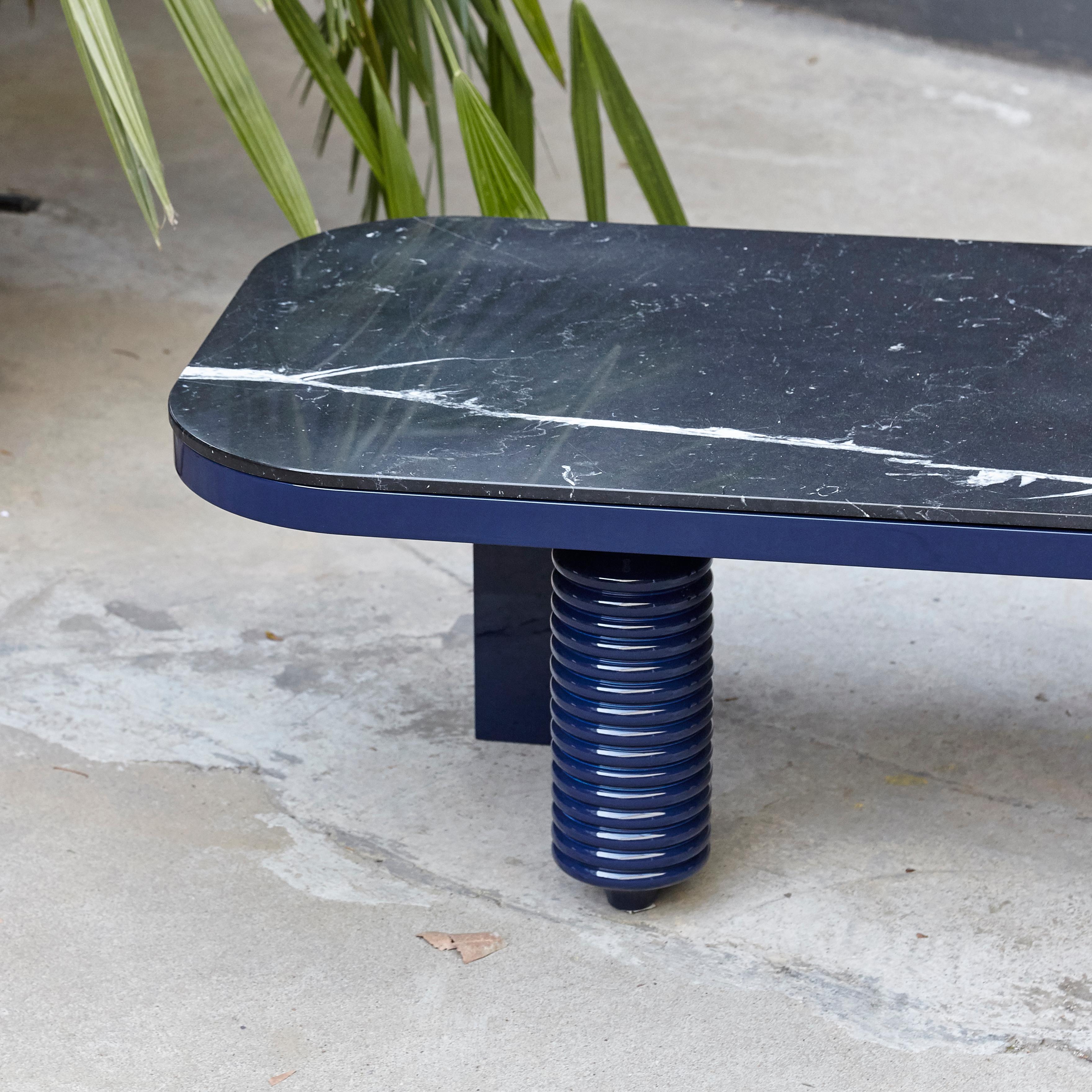 Jaime Hayon Black and Blue Marble Multileg Low Table by BD Barcelona 4